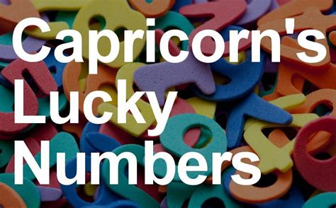 capricorn lucky numbers today.